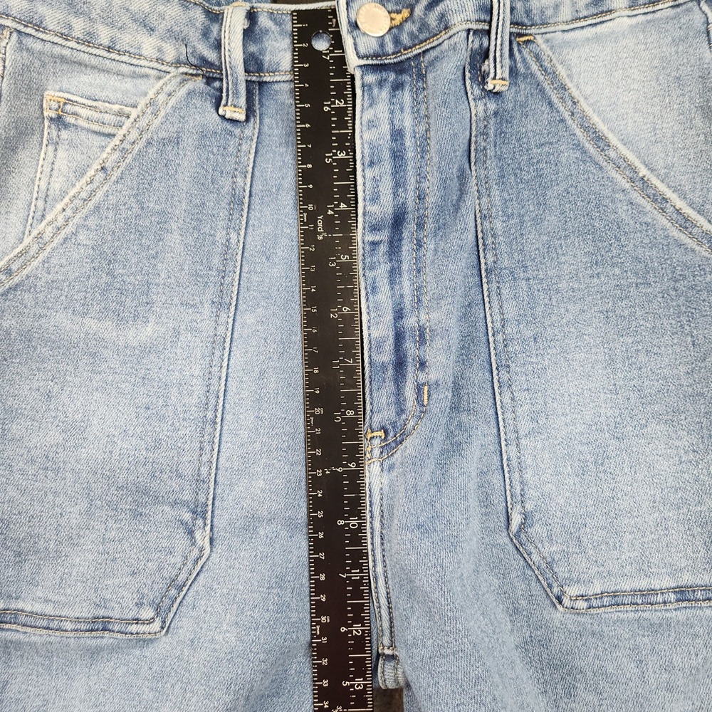 Just Black Denim Jeans Women's 31 Blue Wide-Leg Relaxed Stretch Utility Jeans - Picture 5 of 11